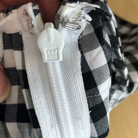 Express Black and White Gingham Off-Shoulder Blouse - Picture 11 of 11